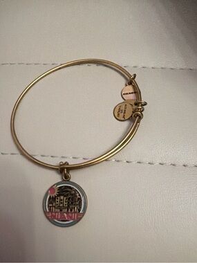 Alex and Ani Gold Tone Bracelet with Multicolor Charm